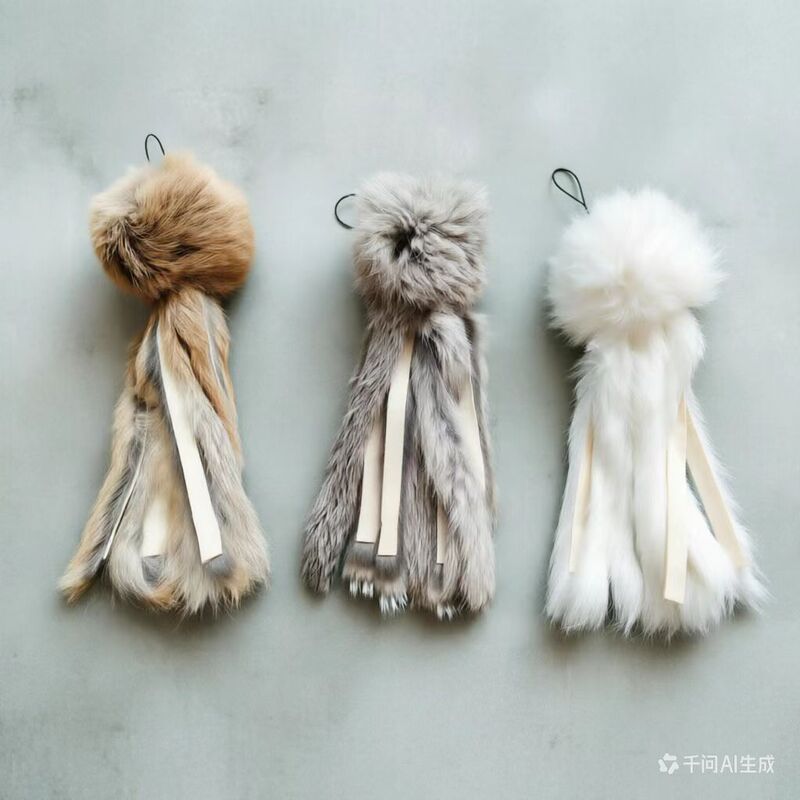 Rabbit Fur Octopus Factory Wholesale Cat Teaser Stick Feather Plush Replacement Head DIY Cat Toy