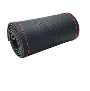 Fabricante de cubierta de volante de automóvil de fibra al por mayor de cuatro estaciones, cubierta de mango cosida a mano, nueva cubierta de cuero antideslizante y cómoda