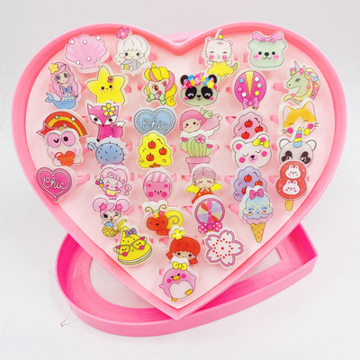 儿童卡通戒指 树脂戒指2元店女孩饰品卡通塑料圈小戒指幼儿园奖品|ru