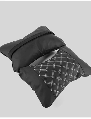 cushion car waist waist – Waist support - black-and-white-headrests-set-of-2-white-stitching