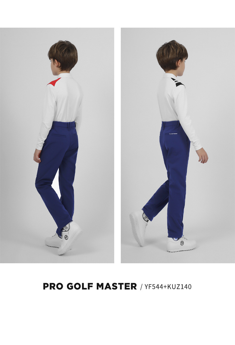 Quần dài thể thao golf bé trai lót nhung dày dặn mùa thu đông — KUZ140-màu xanh hải quân (lót nhung), KUZ140-Trắng (lót nhung), KUZ140-Đen (lót nhung) chi tiết 11