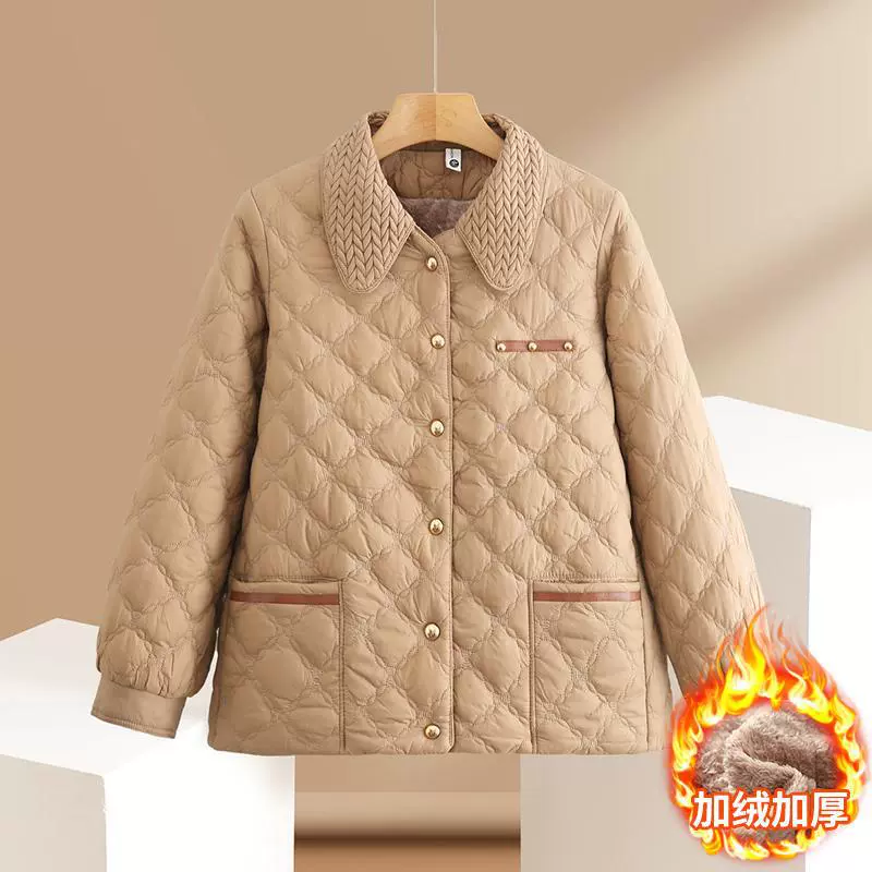 Warm down jacket for mother, for middle age, increased thickness, western style