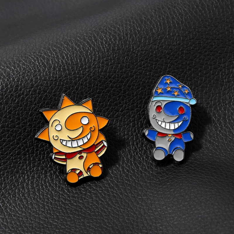 Игра Гэри Модуль Прибор периферия Sundrop FNAF Солнце Луна Клоун Картина Металлическая брошь Значок