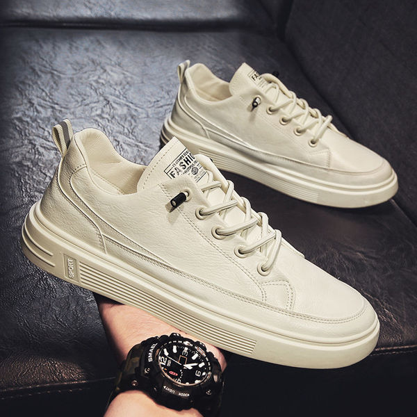 men's trend demi-season universal white sneakers for students