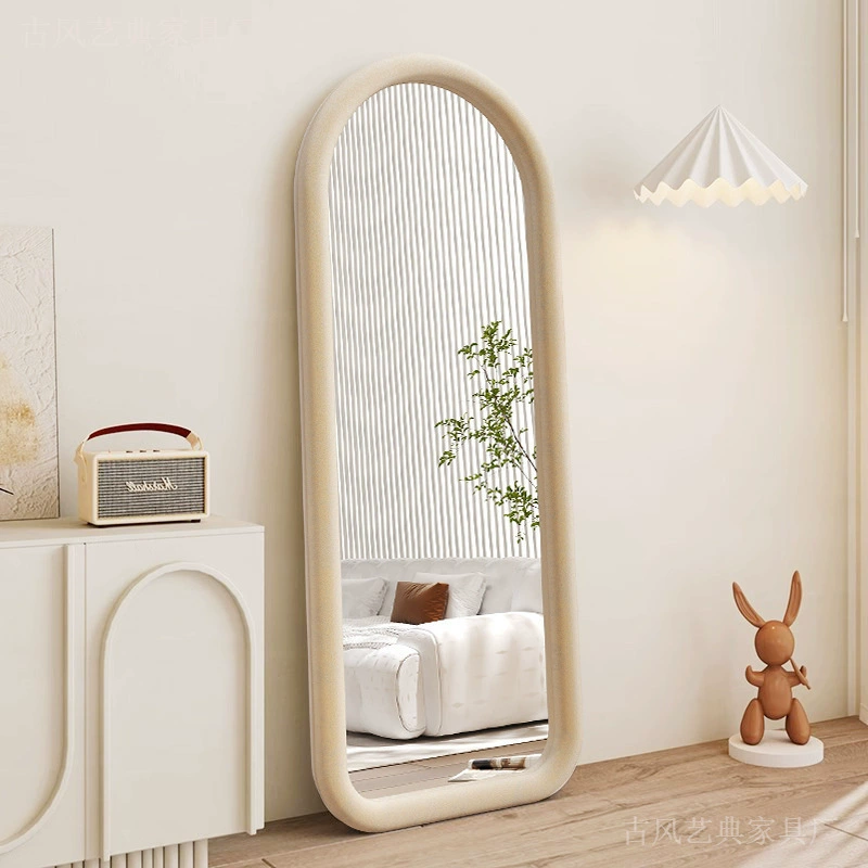 Домашнее зеркало во французском кремовом стиле, напольное зеркало интернет-знаменитости, настенное зеркало для макияжа, зеркало в полный рост для девочек, спальни