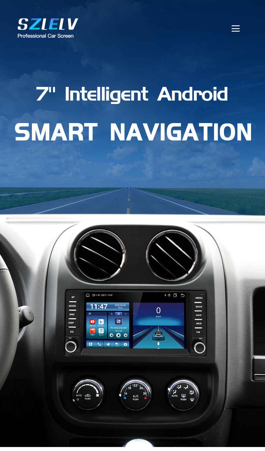 Suitable for Jeep Wrangler, Compass, Patriot Car Central Control Screen Navigation, Reversing Image, Car Play