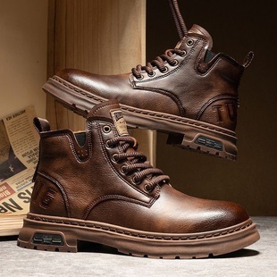 Men's Martin Boots Trendy Fashion British Work Boots Casual Large Size Korean Versatile Men's Shoes Wholesale Dropshipping