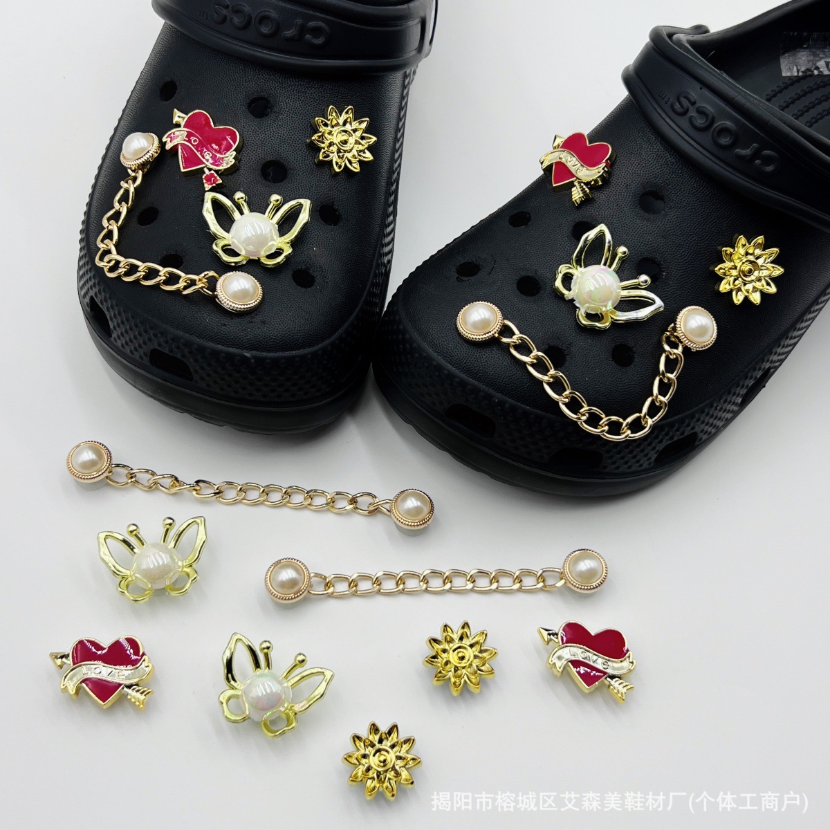 Estrellas plateadas ajuste agujero agujero perdido zapatos decorativos accesorios DIY extraíbles accesorios de flores hebillas de zapatos accesorios tridimensionales