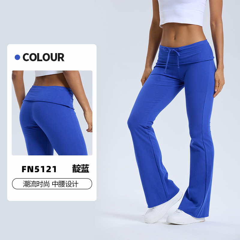 Pantalones anchos de yoga con cordón de cintura alta de nuevo estilo transfronterizo europeo y americano