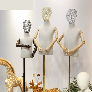 儿童模特道具半身小孩小童服装展示架童装店橱窗带头模特架子