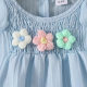 Cross-border Foreign Trade Children's suit Three-dimensional Flowers Craft Flying Sleeve Shorts 2-piece Flower suit