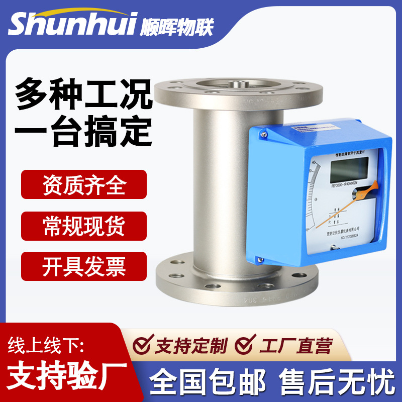 管道式液体气体氯气空气防腐不锈钢金属管浮子流量计DN