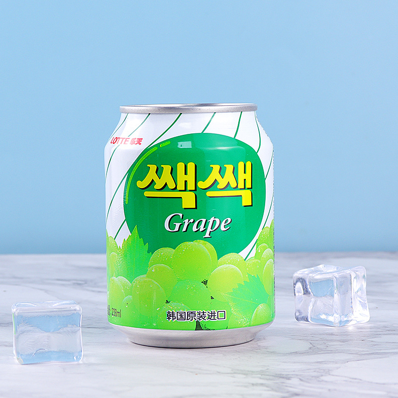 Lotte Fruity Grape Juice Drink 238ml*72 Cans Korean Original Imported Wholesale