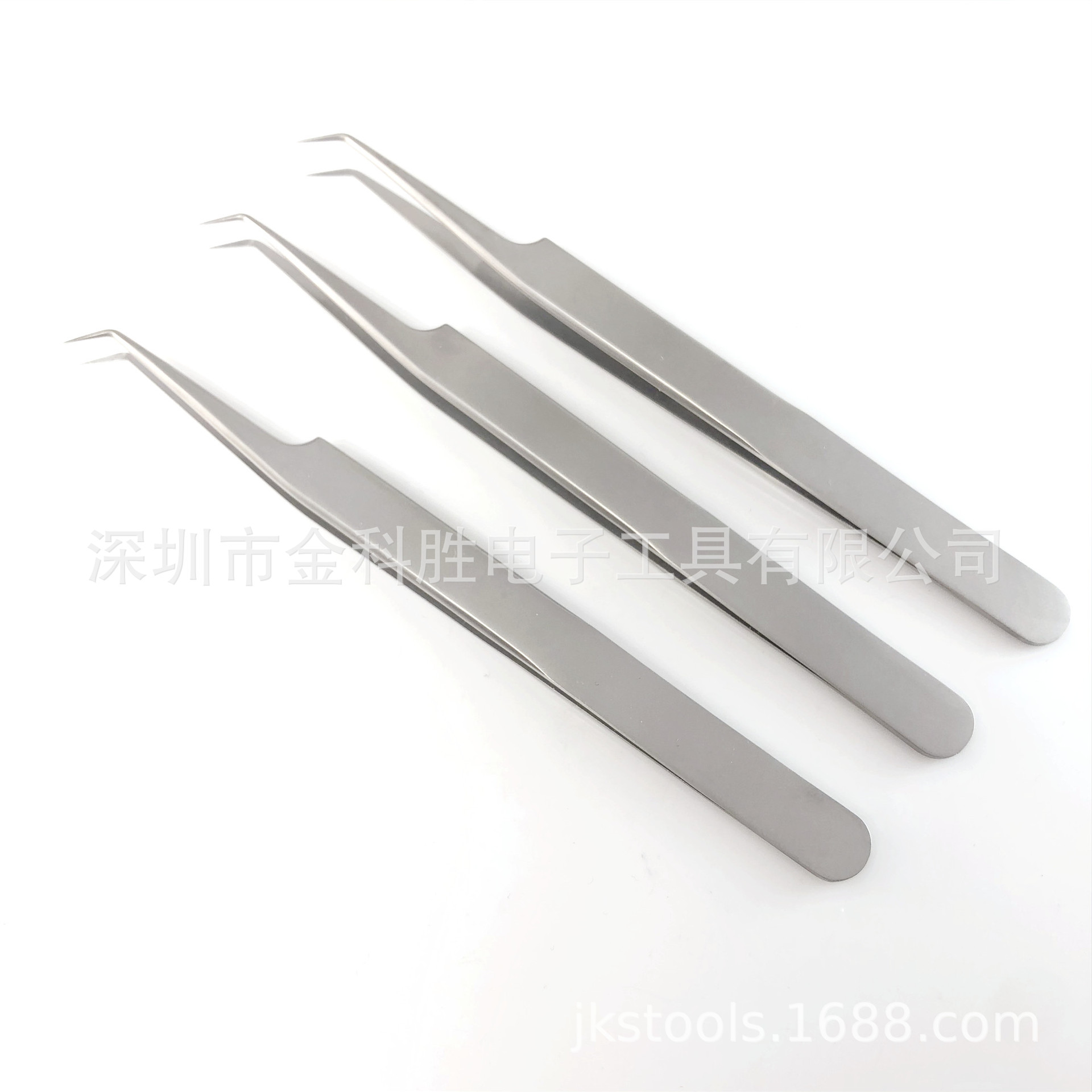 精研级 高品质51-SA升级版银色高精密开花 弯头嫁接睫毛镊子眉夹