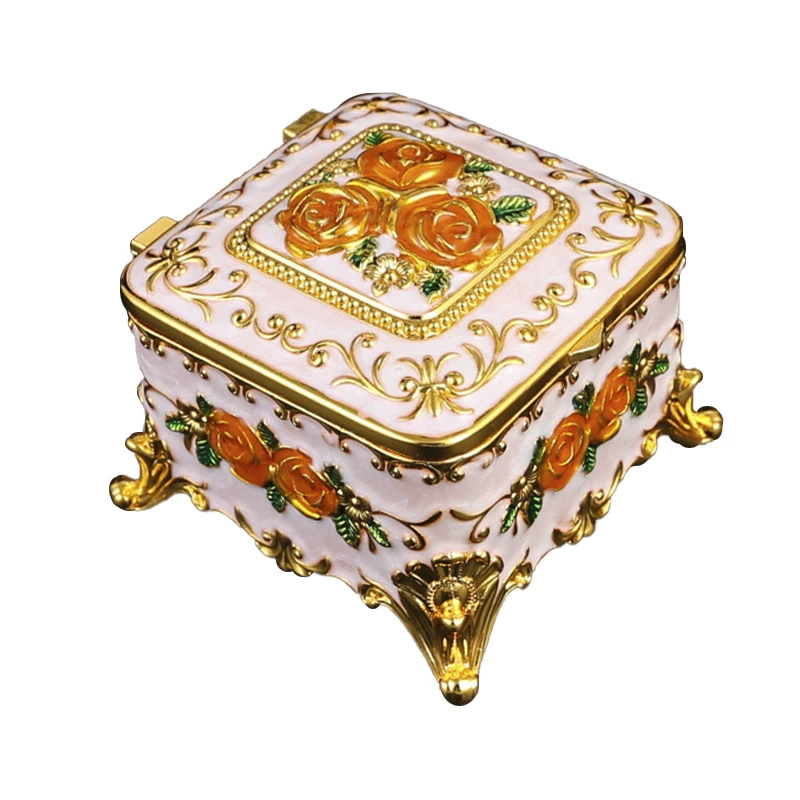 Retro storage system, creative enamel, table jewelry, storage box, roses