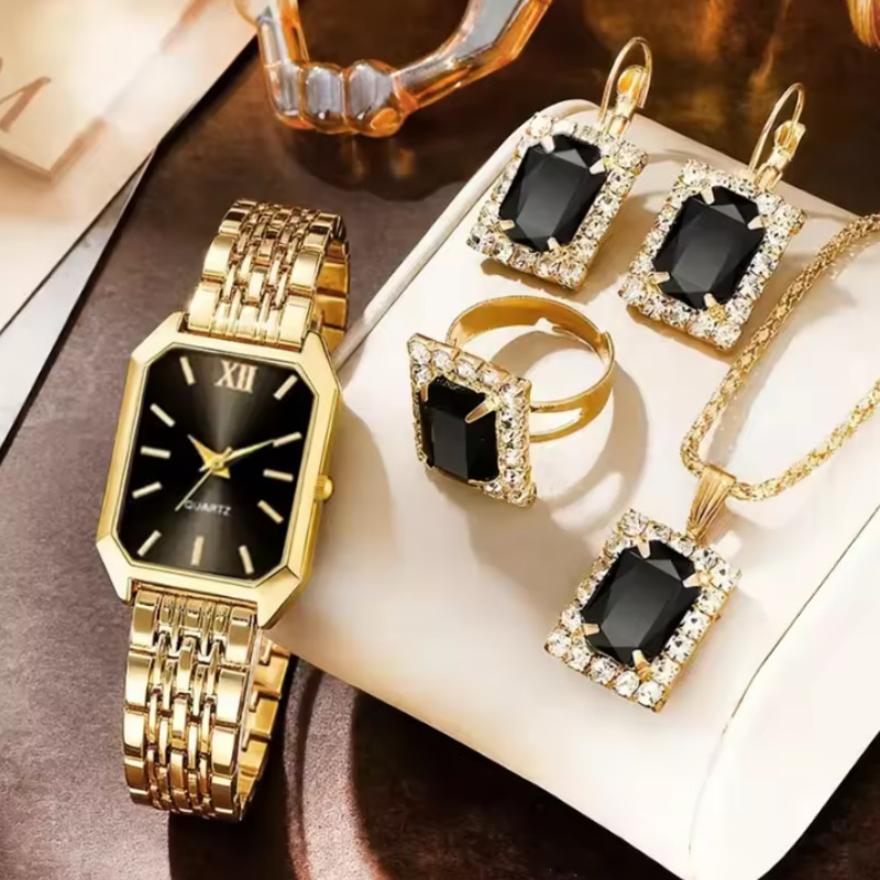 Foreign Trade Hot-Selling New Trendy Square Women's Watch Gold Watch Women's Watch Steel Band Women's Watch Manufacturer in Stock Wholesale
