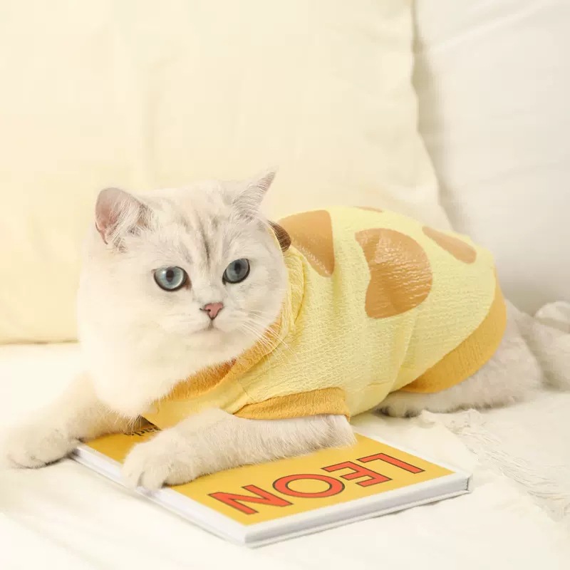 Ropa de gato verano delgada mascota gato gatito lindo británico corto plata gradualmente capa transpirable verano chaleco verano
