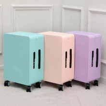 20寸宽拉杆PC注塑行李箱纯色密码锁拉杆箱礼品登机箱托运马卡龙色