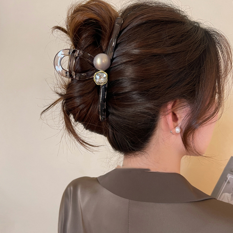 [03 프리미엄 그레이 펄] 대형 투명 하단 클립)