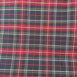 涤棉色织格子衬衫面料宝蓝色校服制服装饰布衬衫布衣领格子