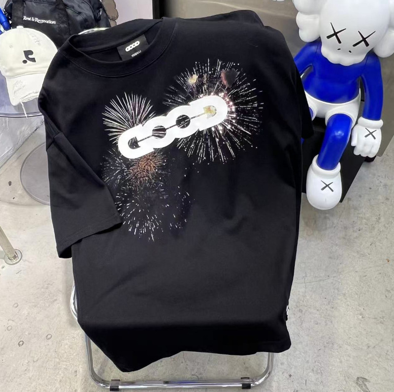 越境トレンドブランド 高品質GOOD ホリデー カラフルキャンディー ジェムストーン ライトラグジュアリー ファッション 高級感Tシャツ 男女兼用|undefined