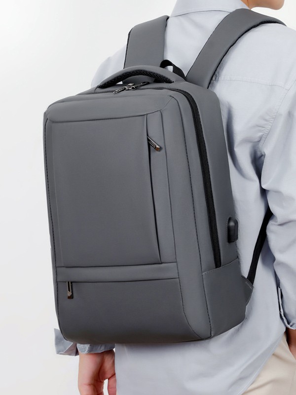 Mochila transfronteriza nueva para hombre, mochila simple recargable USB, mochila de negocios impermeable, bolsa de computadora de viaje de viaje