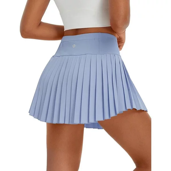 L 22436 Split Hem Pleated Skirt with Pockets Split Pocket Tennis Skirt