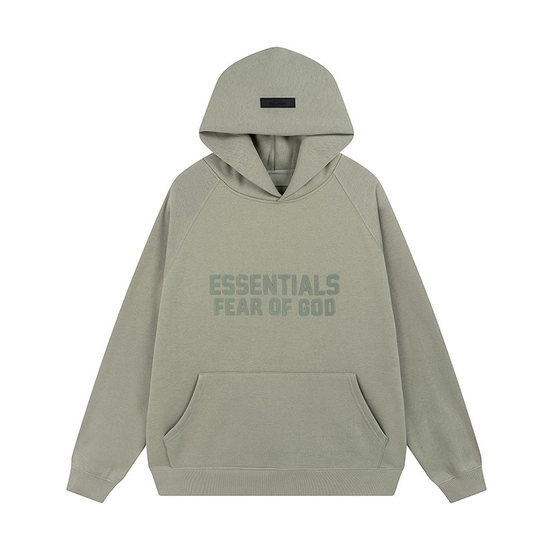 复线FOG ESSENTIALS字母压胶毛圈连帽卫衣男女情侣宽松外套 跨境|undefined