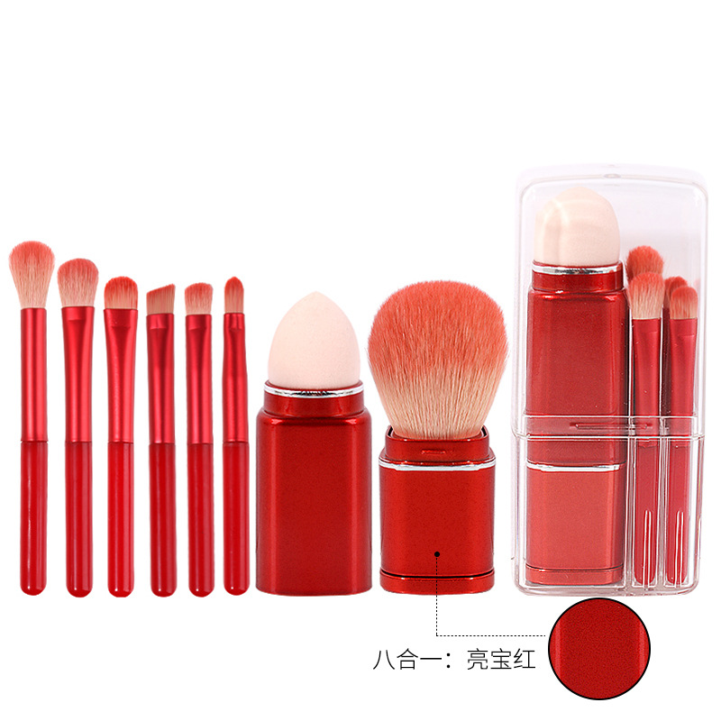 Brocha de Maquillaje Mini de Una Sola Cabeza para Comercio Exterior, Brocha de Maquillaje Rosa, Brocha Grande para Polvos, Brocha para Rubor, Herramienta de Belleza Portátil