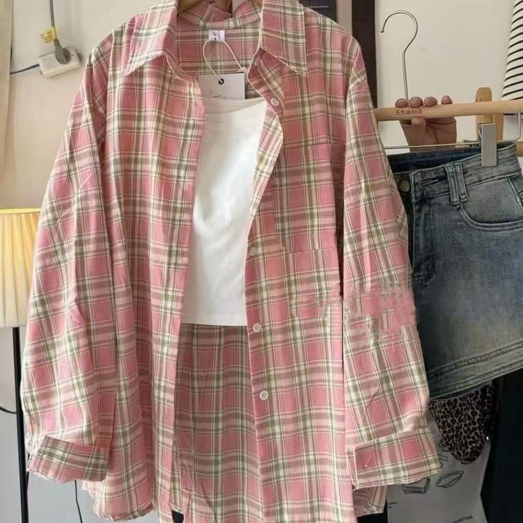 Pink grid [with pocket]