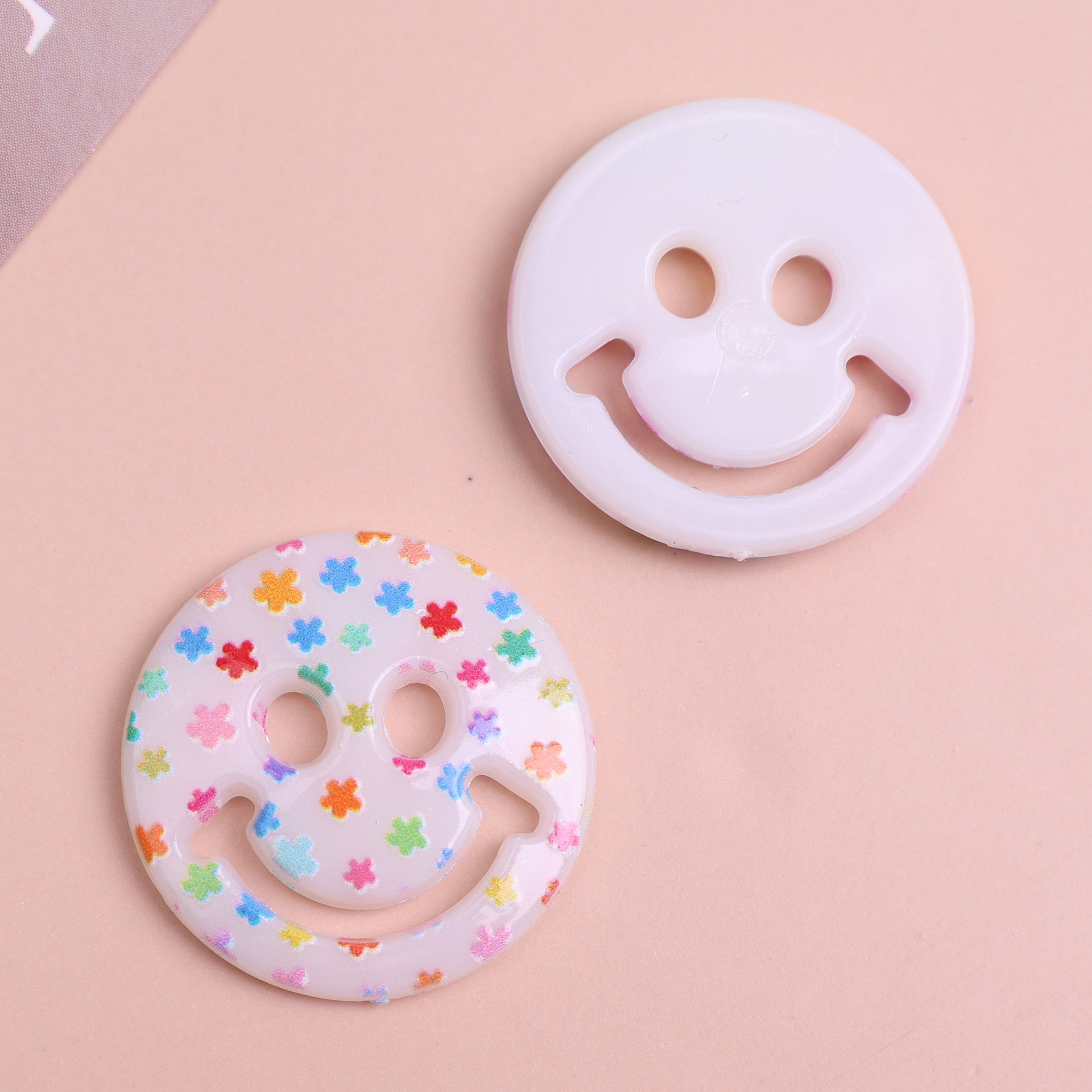 Nuevo color yakele smile Button DIY hair Decoration hair rope hair Card patch Mobile Phone Shell Decoration parts image 26