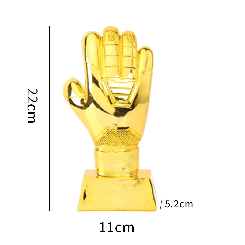 Copa de Europa Trofeo de portero de fútbol Guantes de oro Tirador de portero Trofeo de pelota de oro Partido de resina Trofeo de fútbol grabado