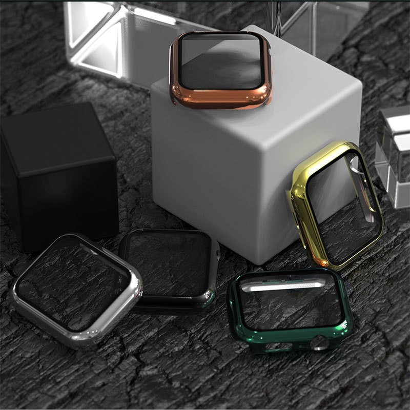 Aplicable a Apple Watchs9 galvanoplastia mano Shell película integrada bolsa de seguridad caja de reloj S9 41mm resistente a caídas caja de reloj