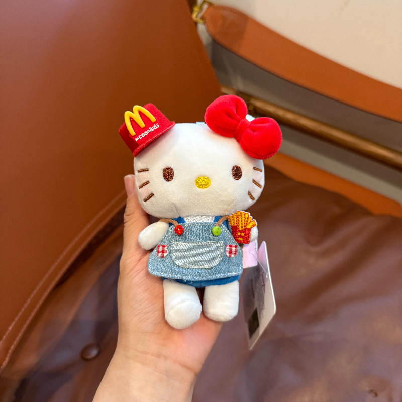 正版kt挂件HelloKitty三丽鸥毛绒公仔玩偶钥匙扣可爱包挂饰礼物|undefined