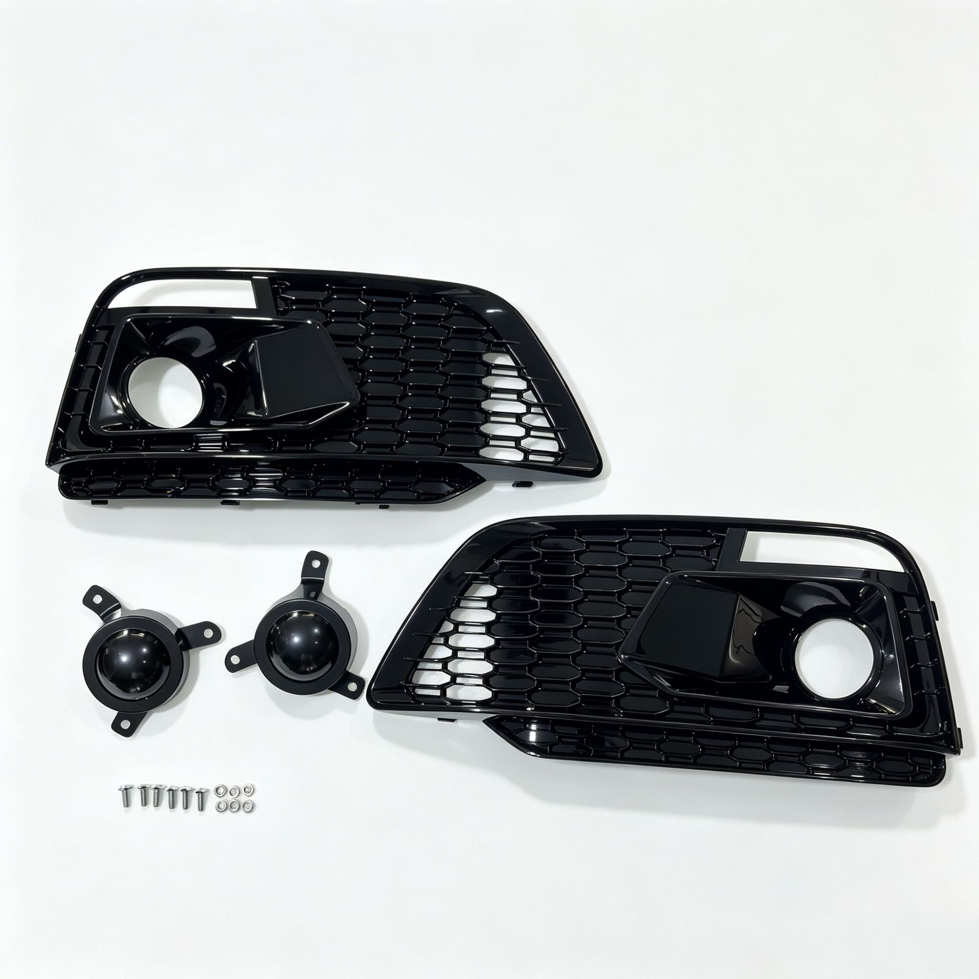 Suitable for 2018 2019 2020 Audi Q5 Fy Fog Light Grille Honeycomb Mesh Glossy Black Sline Adaptation