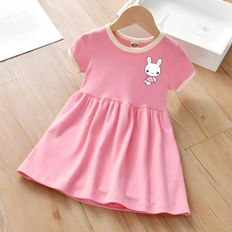 [Похвалы 7219 человек] Платье для девочек, летнее стильное детское супер милое тонкое детское платье с короткими рукавами 2024 года