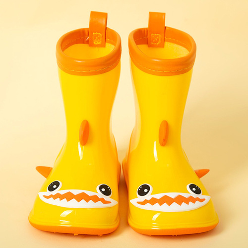 3D Cartoon Shark Children's Rain Boots Girls Baby Non-Slip Rain Boots Children's Toddlers Cute Water Shoes Children's Rubber Shoes