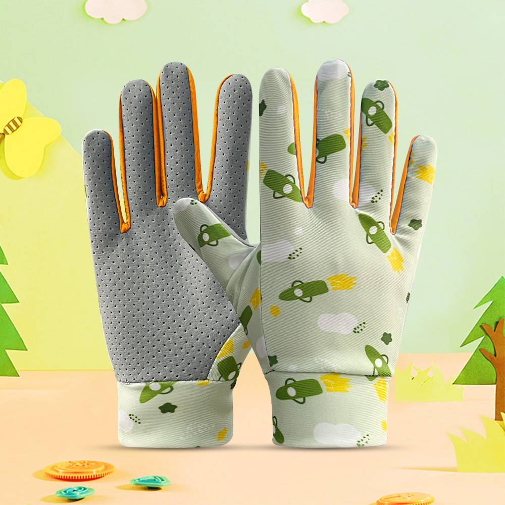 Guantes de equitación para niños dedo largo Delgado verano protección solar niños dibujos animados patinaje sobre ruedas coche deportivo niños y niñas guantes