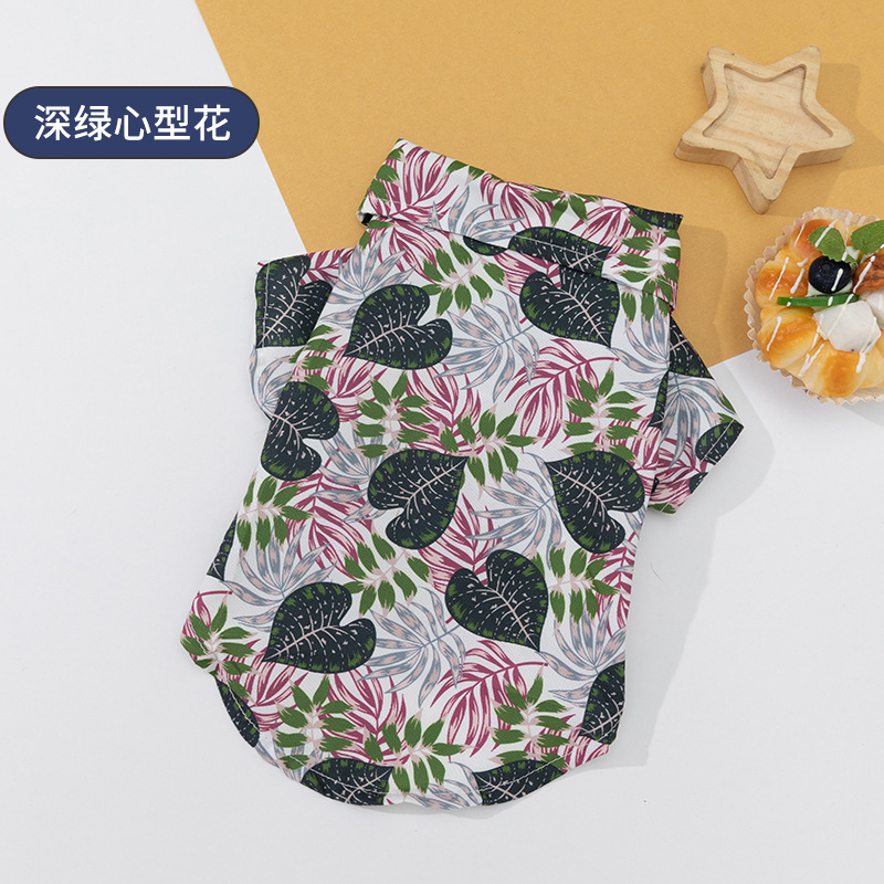 Camisa floral en forma de corazón verde oscuro