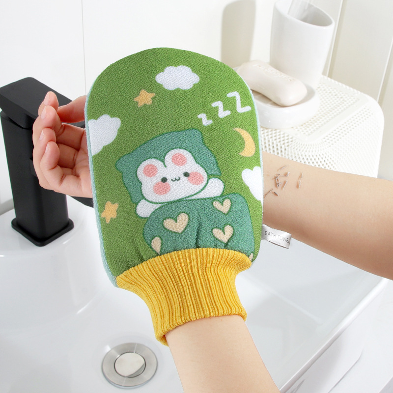 Toalla de baño de doble capa engrosada fuerte Descontaminación de barro adulto espalda frotando guantes hogar Baño baño Baño tela artefacto