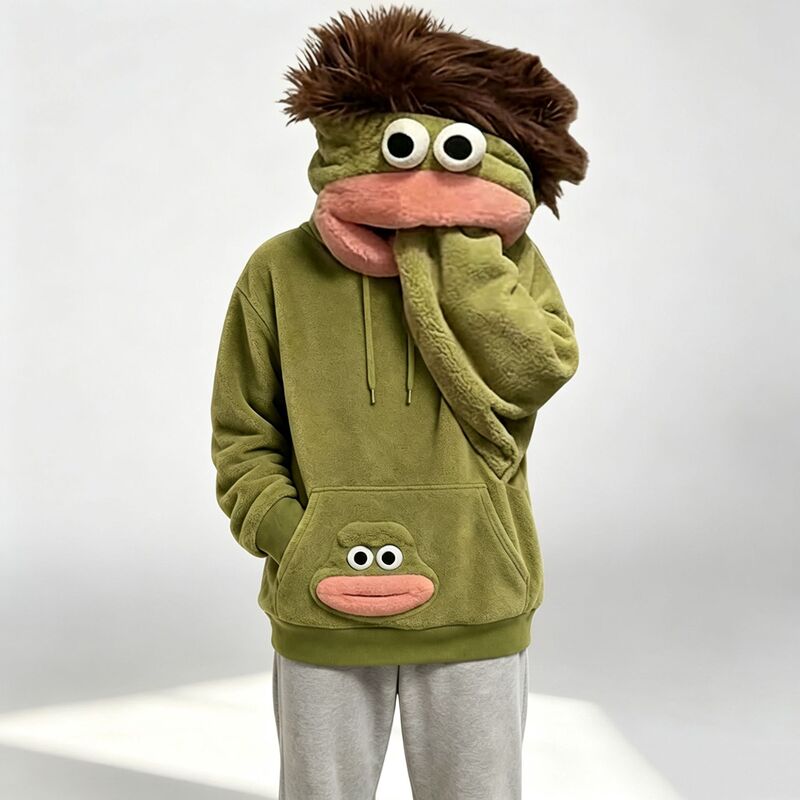 Big Mouth Monster Hoodie Pajamas for Men and Women, Autumn and Winter, Fleece-Lined, Thickened, Warm, Cute and Ugly, Can Be Worn Outside, Home Clothes with Comb Big Mouth Monster Hoodie Pajamas for Men and Women, Autumn and Winter, Fleece-Lined, Thickened, Warm, Cute and Ugly, Can Be Worn Outside, Home Clothes with Comb