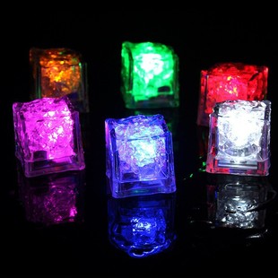 Luminous Ice Cube LED Fluorescent Block Colorful Flashing Ice Cube Flashing Induction Ice Lamp KTV Bar Wedding Supplies