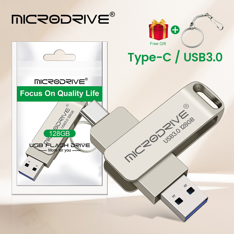 Disco flash usb de metal transfronterizo coche 64gU disco de gran capacidad 3,1 computadora de doble uso disco flash usb tipo-c teléfono móvil disco flash usb al por mayor