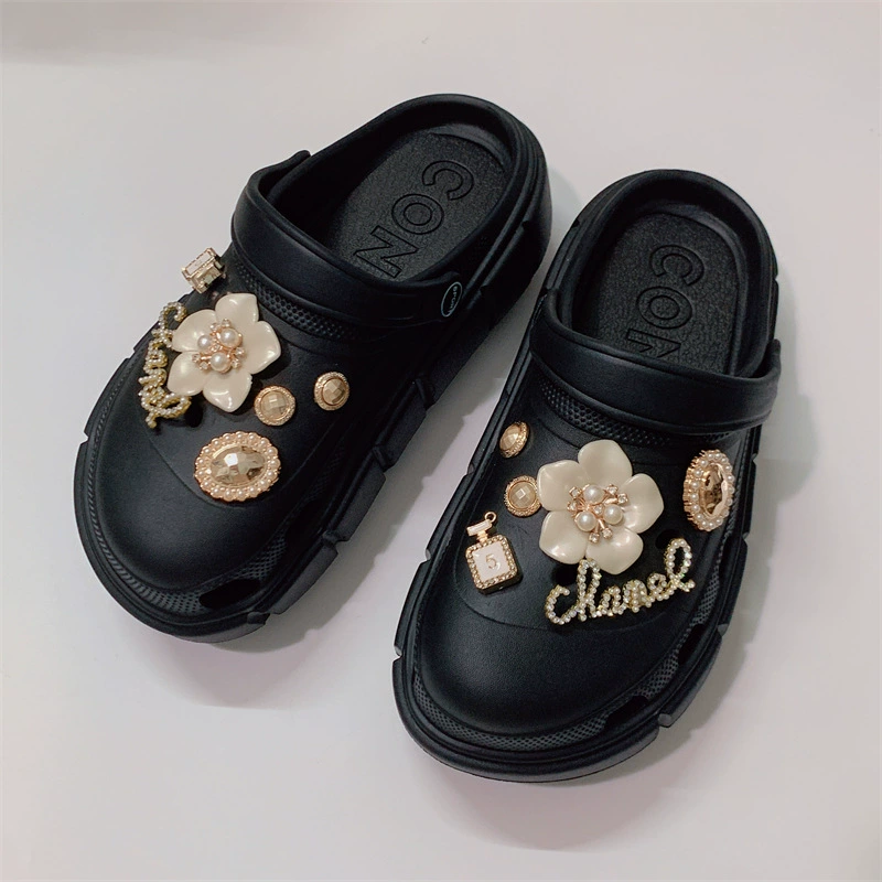 Perfume platform, beach footwear buckle, shoes, new collection, flowered