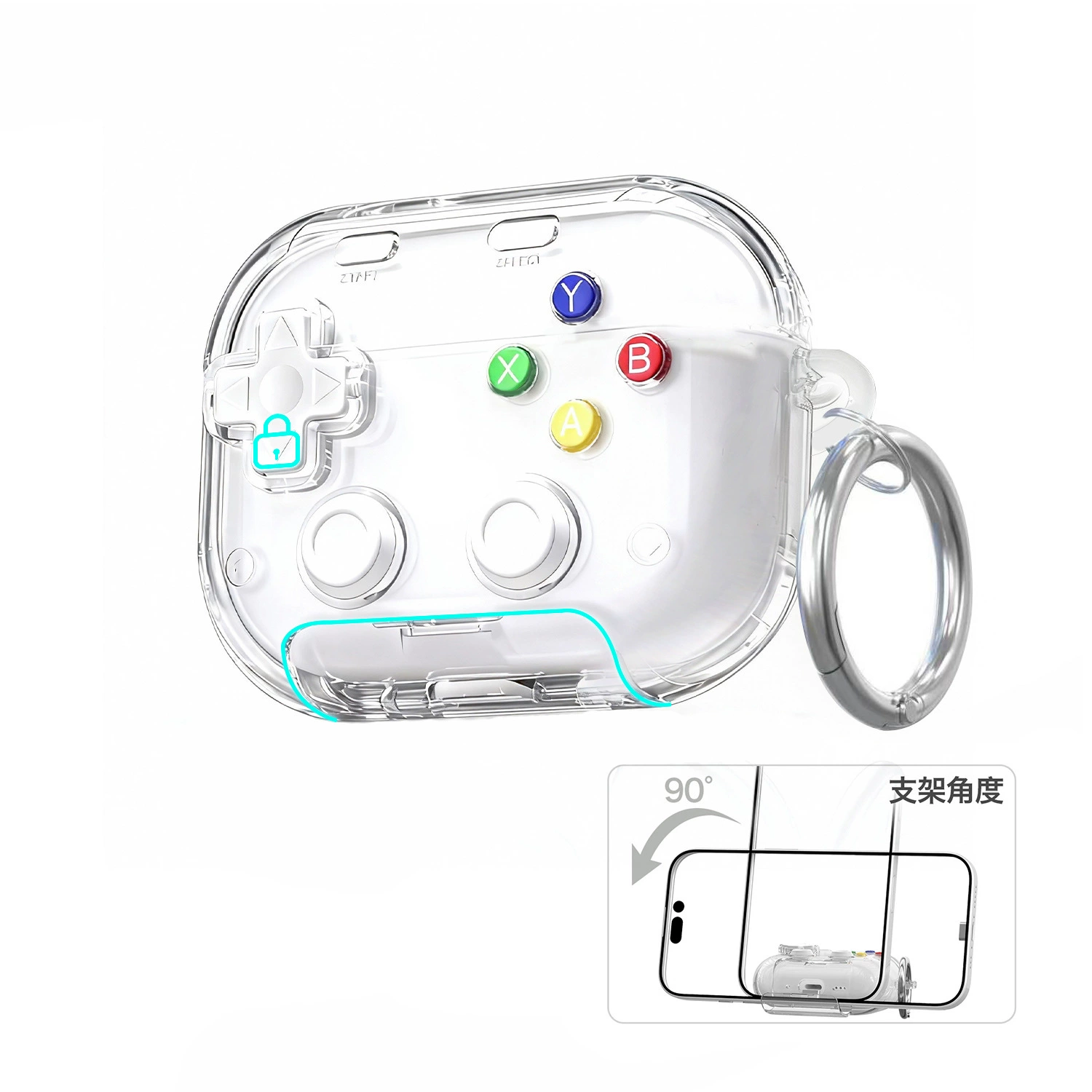 Apple, compatible transparent protective case, tubing, headphones, pro2