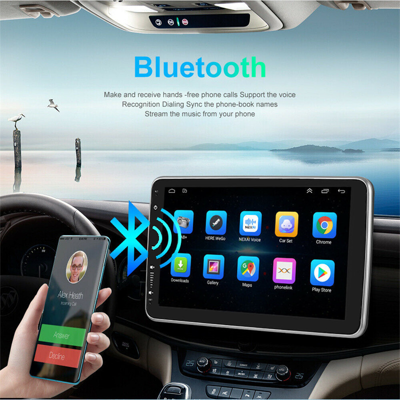 10inch Single-Spindle Shaking Head Car-Mounted Android Navigation Gps Screen Bluetooth Mobile Phone Interconnection Globally Universal Adapter