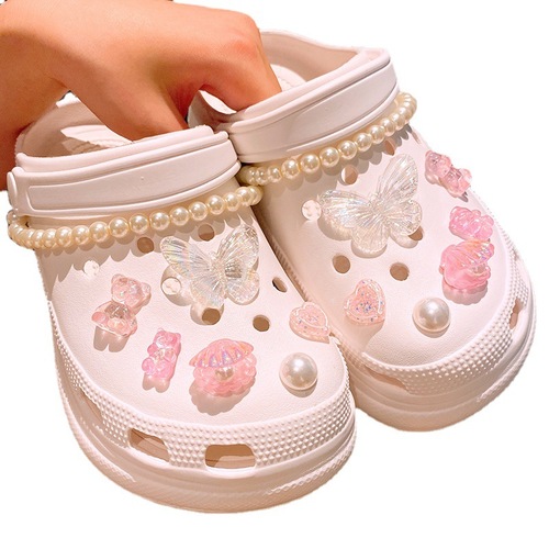 [Non-closing] Bow Pearl Korean INS Crocs Shoes Accessories Shoe Buckles Shoes Flowers Accessories Jewelry Wholesale