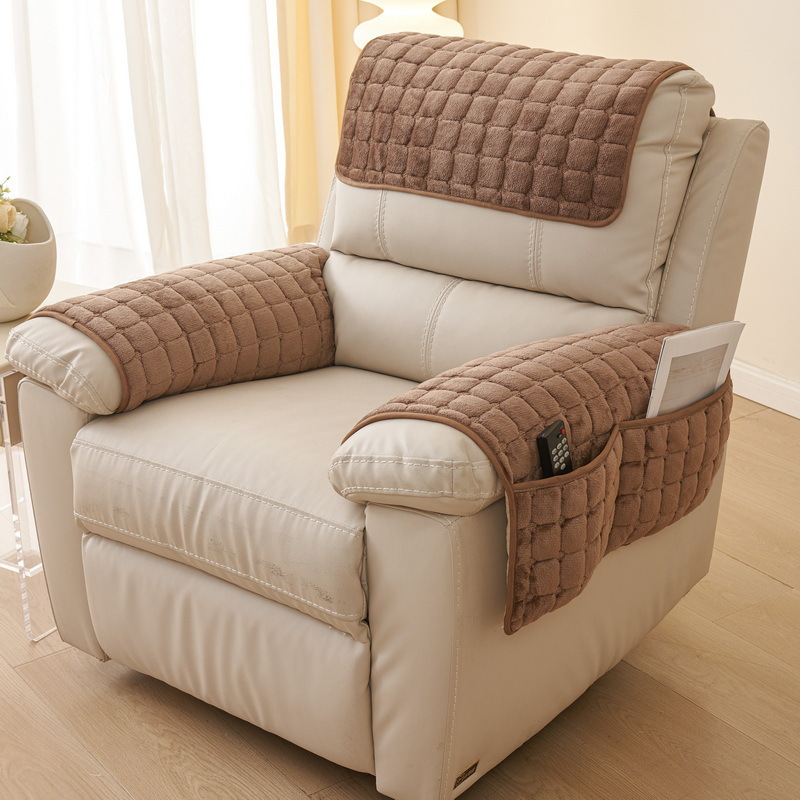 Headrest Cushion And Armrest Cover Three Piece Set For Sofa_voghion.com