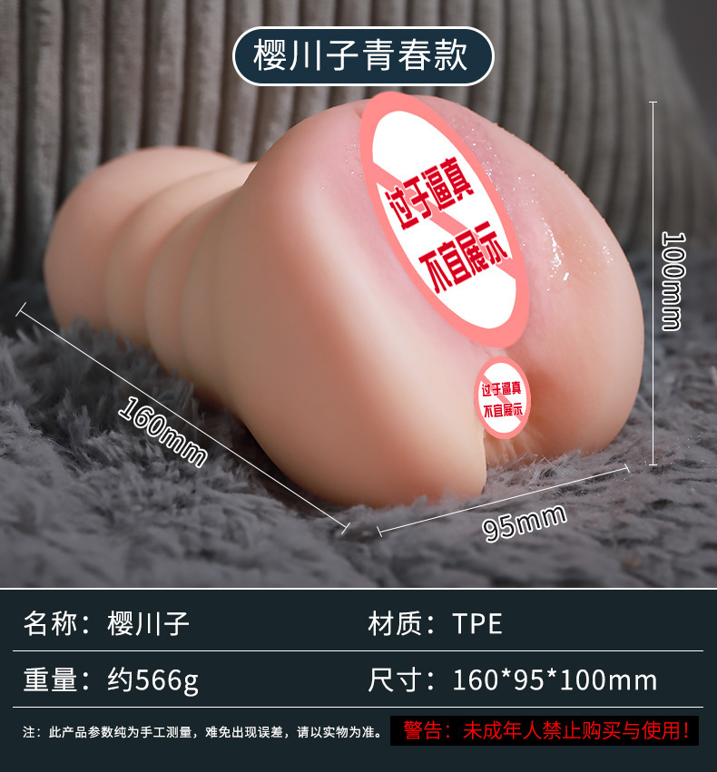 Solid Half-Body Male Masturbator in TPE with Manual Control and USB Warming Rod — detail image 14