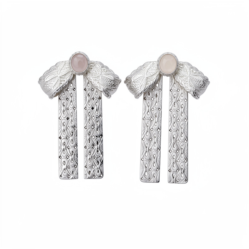 Aguja de plata arco de encaje pequeño temperamento fresco moda dulce aretes coreanos ligeros de lujo alta sensación de orejas para mujeres image 6